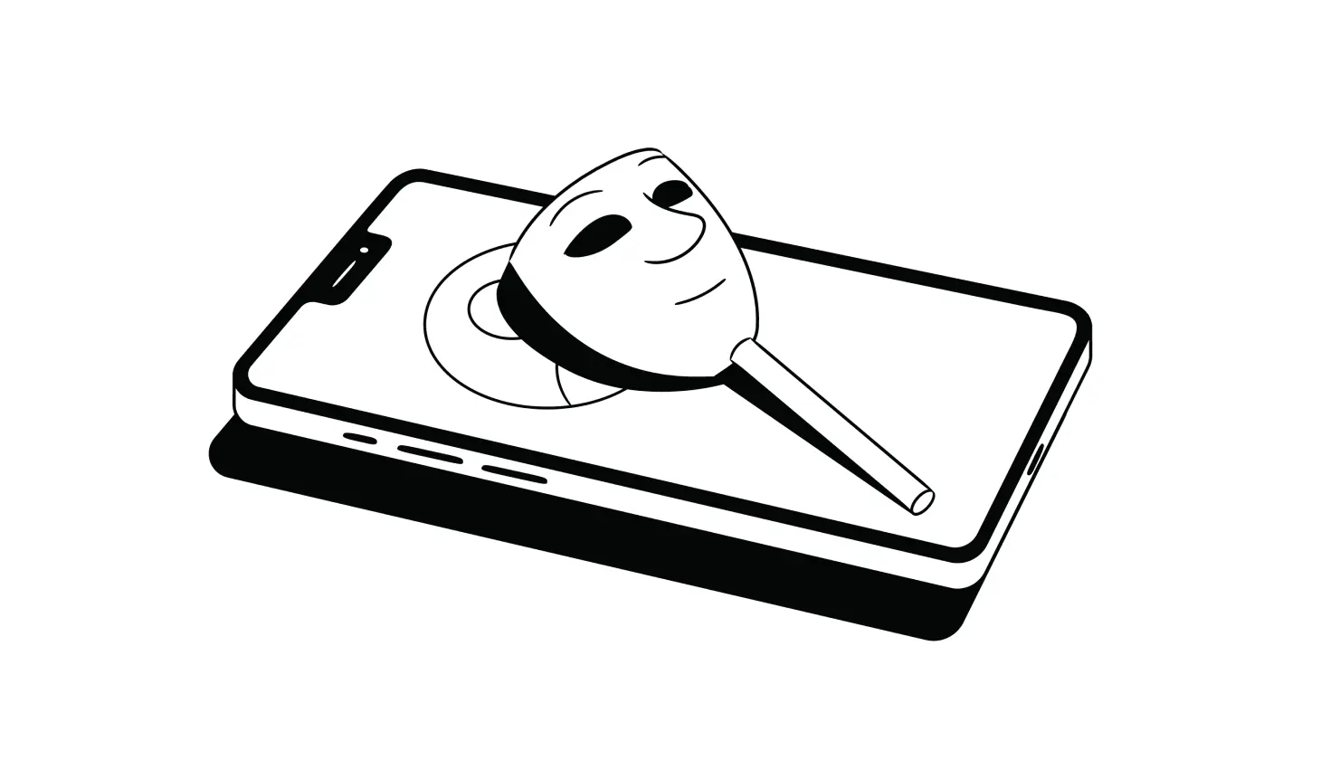 Illustration of a mask overtop of a smartphone
